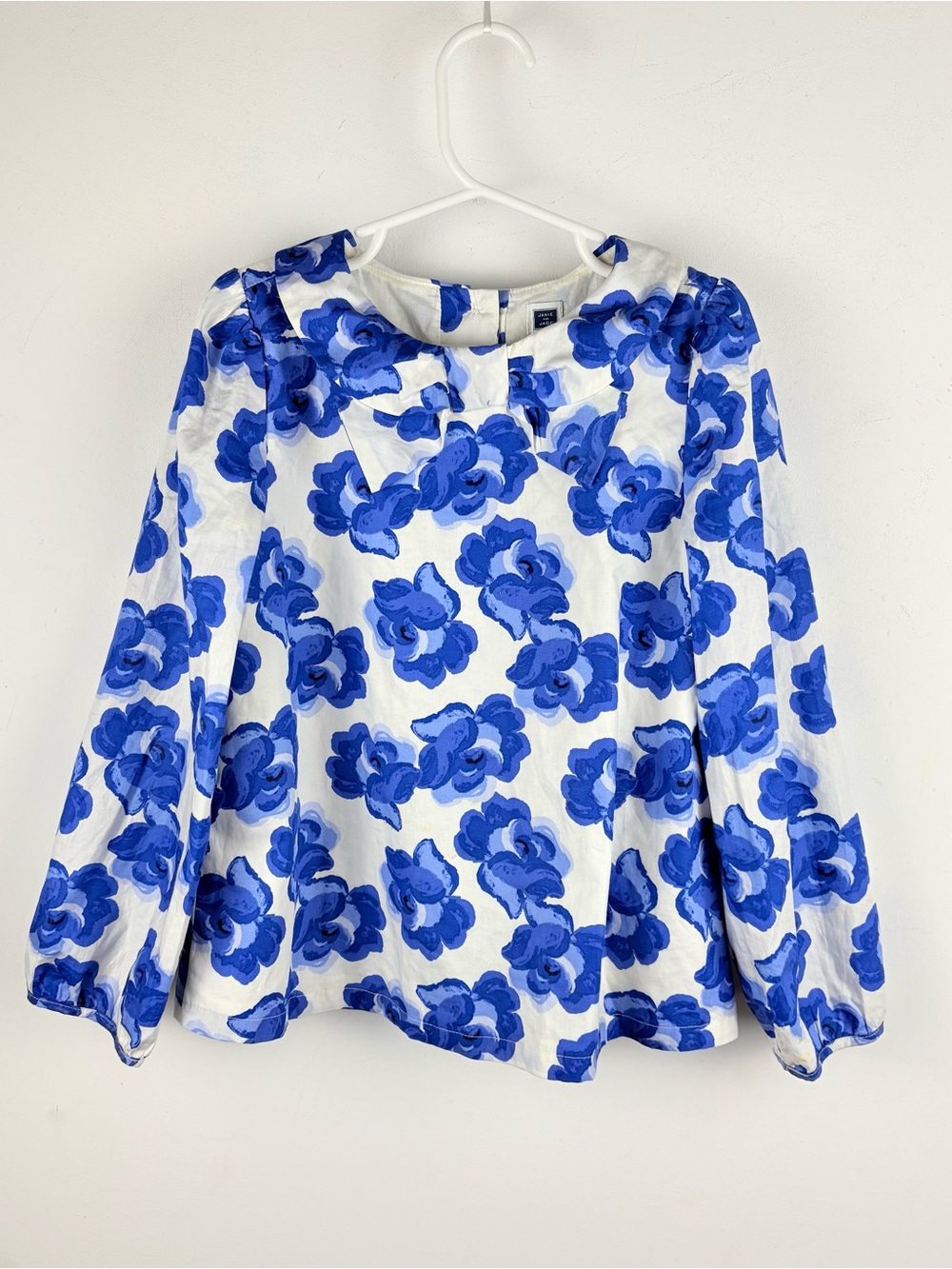 Janie and Jack Starry Night Blue Floral Bow Button Lined Blouse Shirt VHTF Chic